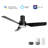 Porter 44'' Smart Ceiling Fan with Remote, Light Kit Included,Works with Google Assistant and Amazon Alexa,Siri Shortcut.-84859177-84859179