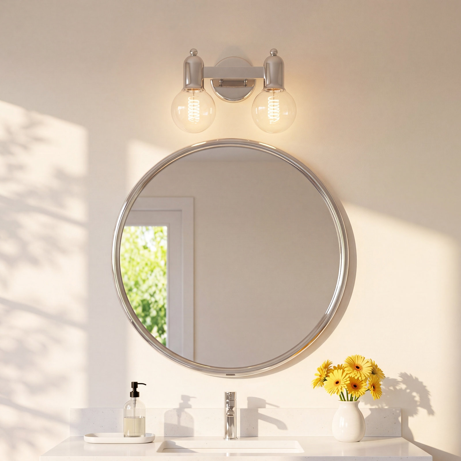 Saimi 2 Light Dimmable Vanity Light, Polished Nickel