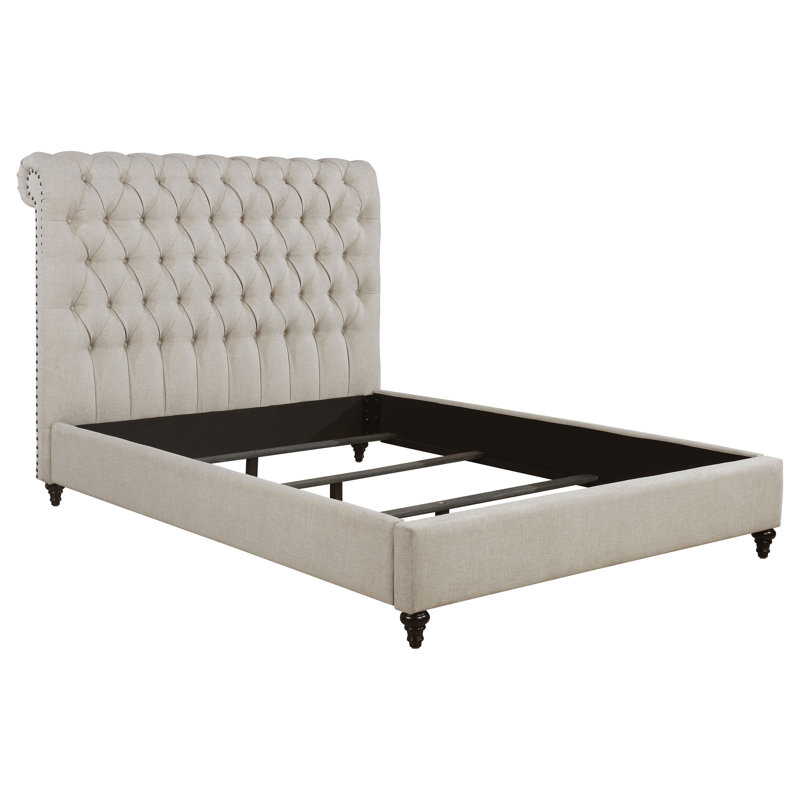 Tête de lit capitonnée beige Devon, Très grand