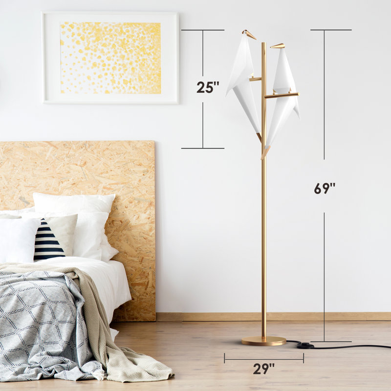 Saryan 69" Polished LED Novelty Floor Lamp with Outlet