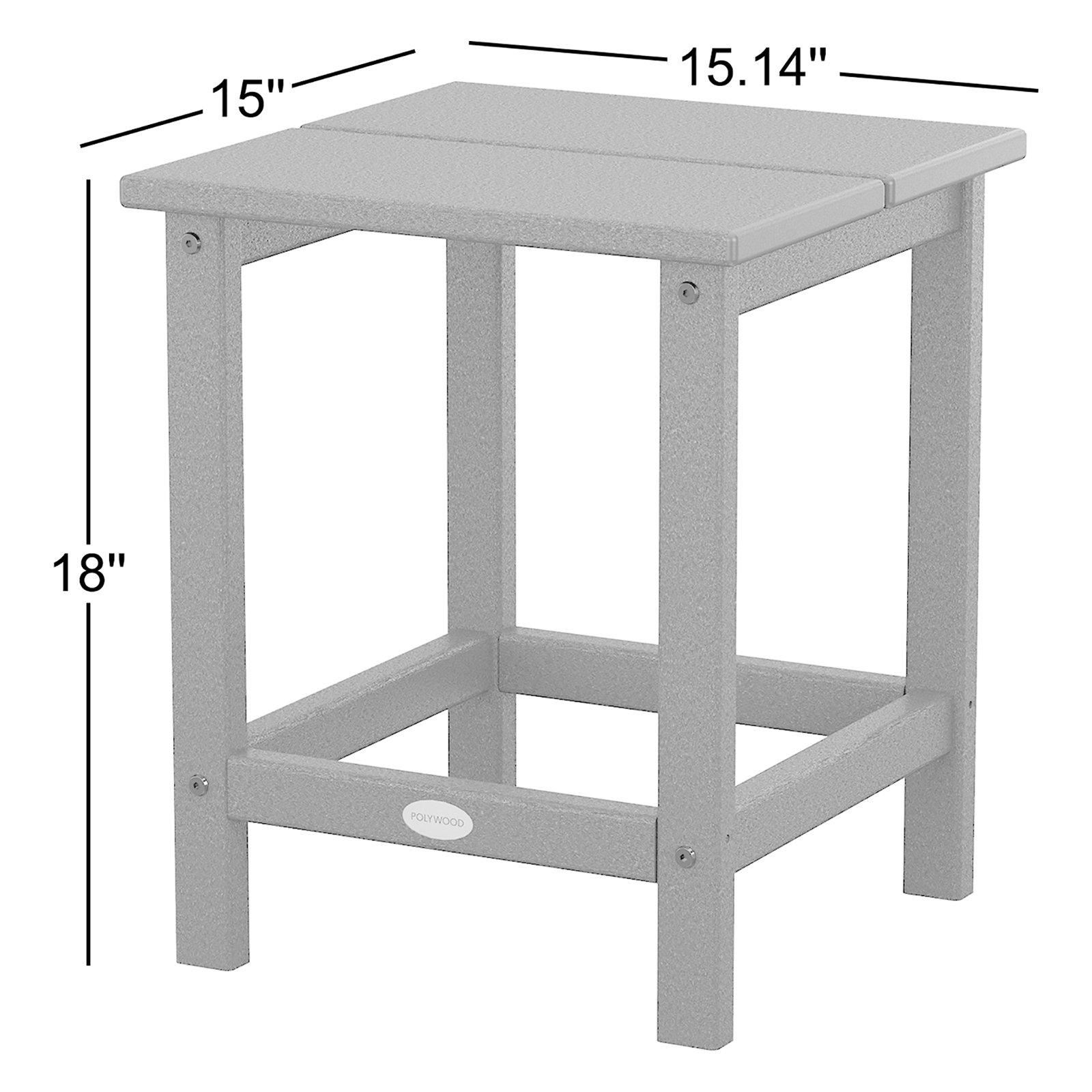 POLYWOOD® Studio 15" Patio Side Table, Black