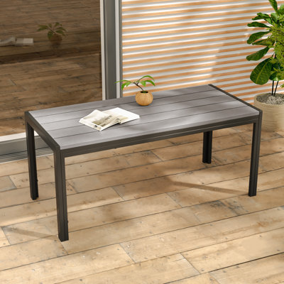 Rectangle Patio Coffee Table with Powder Coating Frame for Outdoor