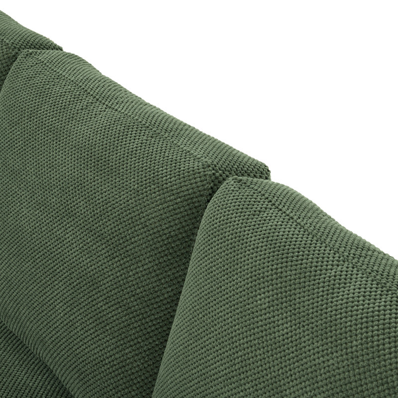 Sofa de coin Mountster avec deux poufs, Polyester vert foncé