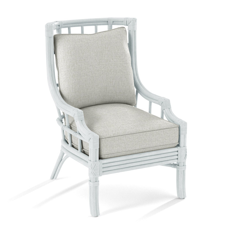 Seville Armchair, White Textured Performance; 0865-91, Frost White