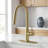 Stainless Steel 360-Degree Swivel Kitchen Faucet with Pull-Out Spray Head and Deck Plate