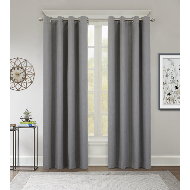 Clodagh Max Blackout Thermal Grommet Single Curtain Panel, White, 52"W x 63"L