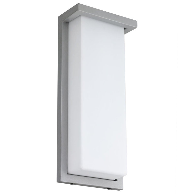 Metal and Aluminium LED Wall Light, Silver, 14" H x 6" W x 4" D