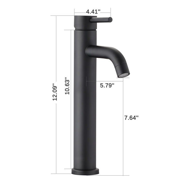 Robinet de salle de bain à un trou, Noir