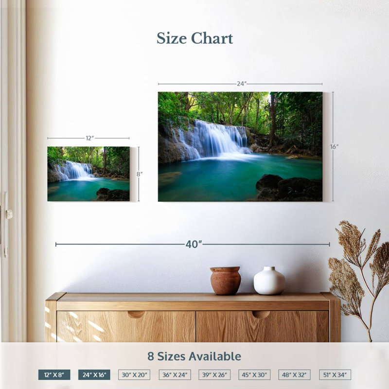 Kerrick Deep Forest Waterfall, 16" H x 24" W
