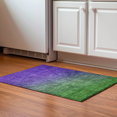 Premium Machine Washable Cerrito AMF587 Green Rug
