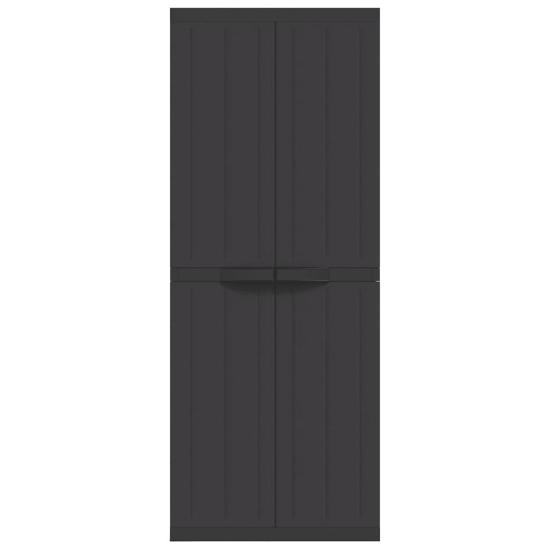 1 Piece Plastic Single Storage Cabinet - 165 cm H x 65 cm W x 37 cm D, Black