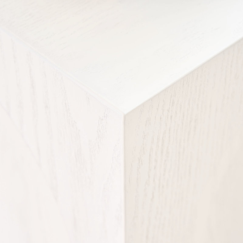 Table de chevet carrée 16,03 po blanche, côté moderne pour le salon et table d'appoint blanche élégante, chambre à coucher, design charmant