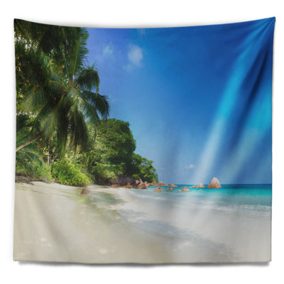 Seascape magnifique praslin island tapisserie seychelles
