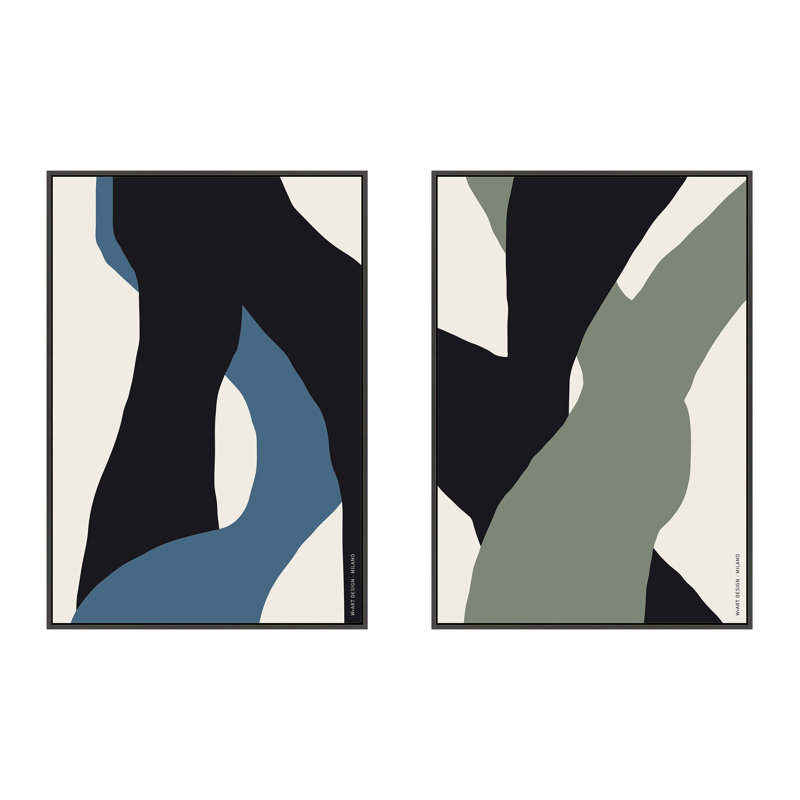 Crossings by Romina Gadler - 2 Piece Single Picture Frame Print Set, 50" H x 35" W x 1.25" D, Black Framed Canvas