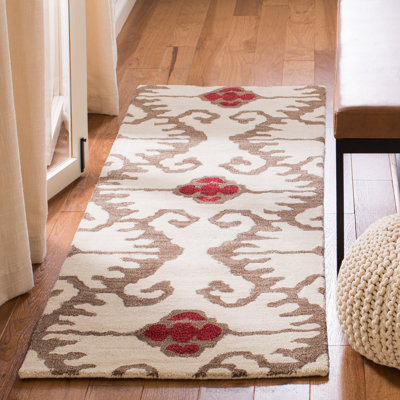 Tapis géométrique en laine touffeté à la main Kouerga bHand