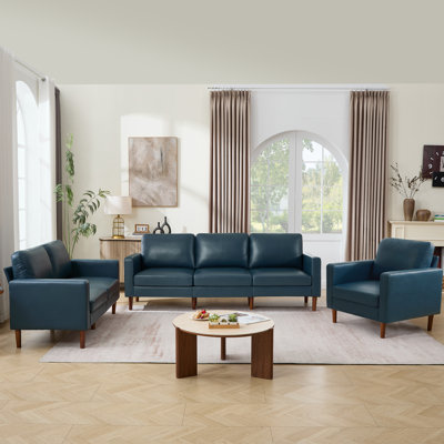 Ensemble de salon, fauteuil d'appoint, causeuse et canapé Mid-Century 3 pièces Modern