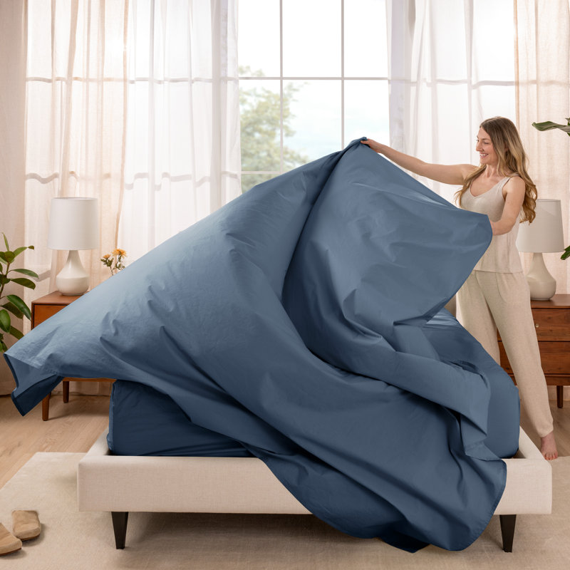 Ensemble de draps 100% coton percale, Ensemble de draps pour taille de lit double TG ave, Mer de Béring
