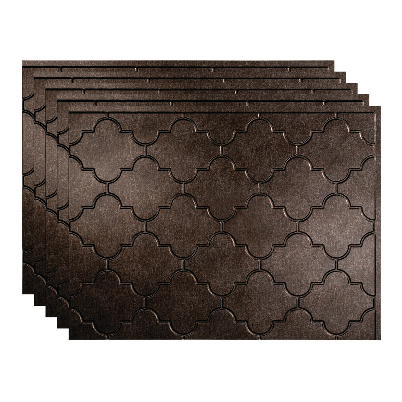 Panneau de dosseret décoratif en vinyle 18 po x 24 po FASÄDE Monaco, Étain fumé