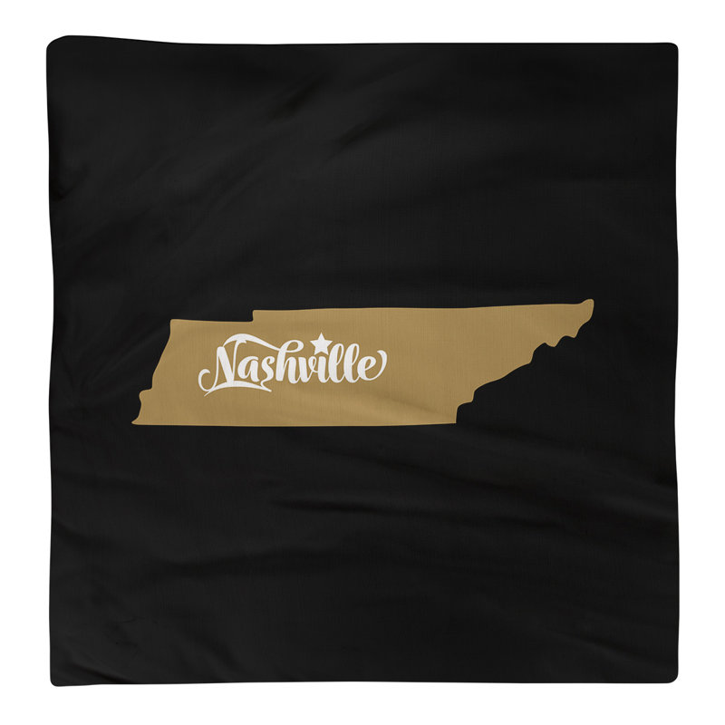 Polyester, Cotton Cities & Maps Square Napkin, Black/Gold, 10" W x 10" D, Polyester