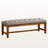 Greenwood Gray Fabric Upholstered Bench with Button Tufting, 17.15" H X 51.76" W X 17.76" D