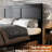 Wood Platform Bed Frame For King Size, Silent And No Box Spring, Quick Assembly Novices, Big Under Storage Space, Antique Black, Modern Bedroom Decor Simple Process, Area, Piece-128716342-128716343