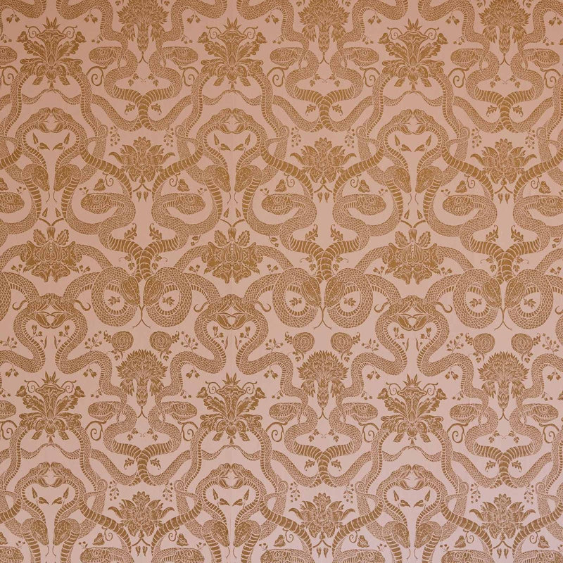 Anaconda 32.8' L x 26.88" W Wallpaper Roll, Dusky Pink