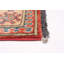 Tapis rouge en laine noué à la main de conception unique 3 pi 7 po x 4 pi 8 po Aimey