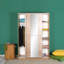 Armoire moderne avec porte miroir coulissante, finition Sonoma | Panneau de particules 100% mélaminé, nombreuses tablettes, fixation murale | Solution de rangement élégante pour les espaces contemporains-1522643243
