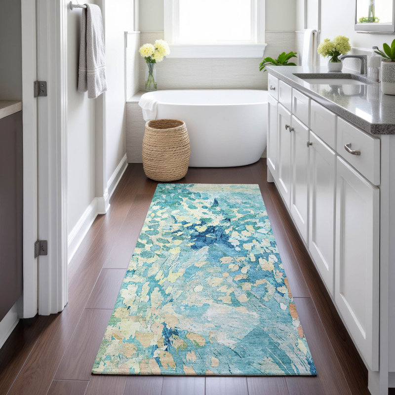 Machine Washable Indoor/Outdoor Chantille ACN2736 Modern Rug, 2'3" x 7'6" Runner, Teal