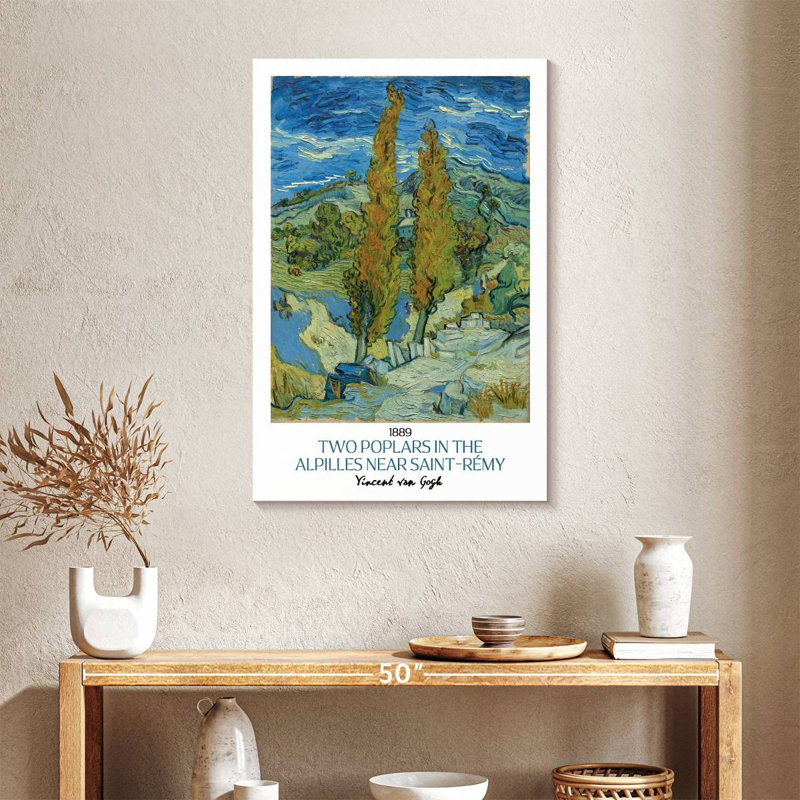 Affiche de l'exposition Deux peupliers Van Gogh, H 36 po x l 24 po