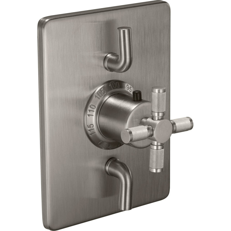 Descanso StyleTherm® 1/2" Trim Only with Dual Volume Control - Knurled Handle, Antique Nickel Flat