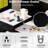 Extendable Dining Table Kitchen Island For 2-6 Persons, Black Wood Grain, Double Storage, 2 Side Shelves, Port, Power Supply Modern With Dining, Double 1 Cabinet, Type-C Faux Marble Top-1570873797