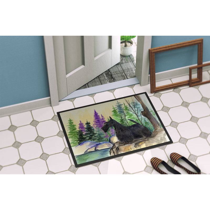 Tapis de porte intérieur anti-dérapant écossais terrier, Rectangle 2 pi x 3 pi