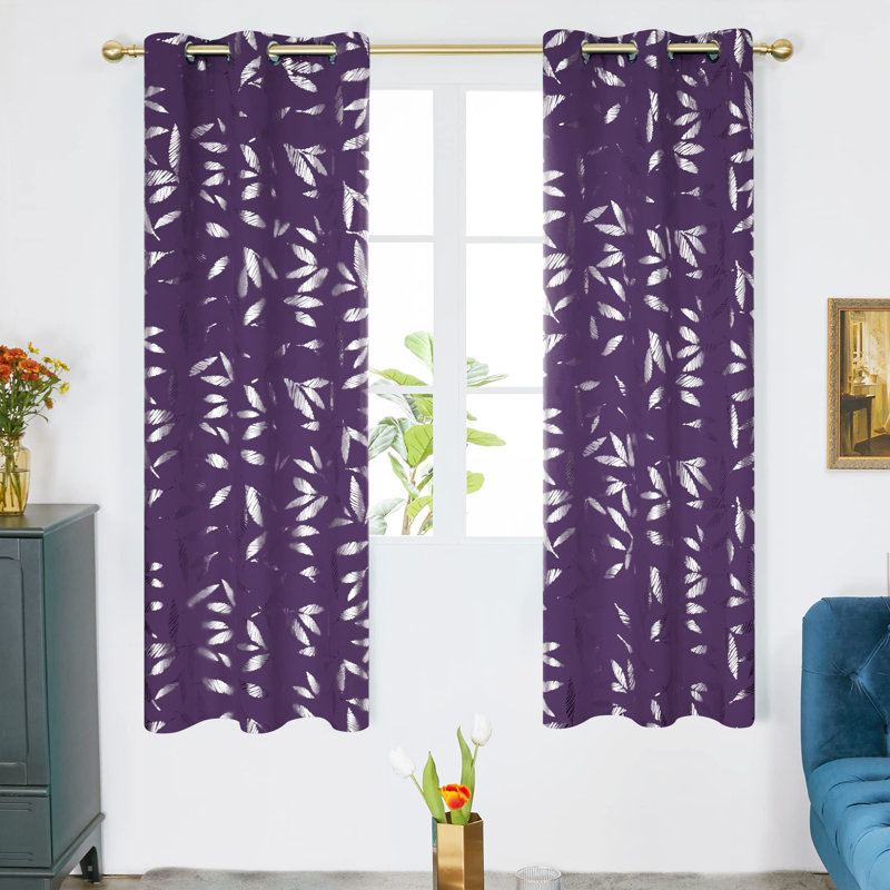 Polyester Room Darkening Curtain Pair, Royal Purple, 52" W x 72" L