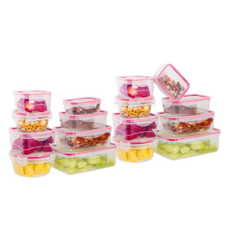 Ensemble de 16 contenants alimentaires en plastique Wigan, Rouge