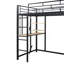 Lit mezzanine en métal avec bureau, tablettes, prise de courant, lumière DEL et garde-robe-566009479-566009480