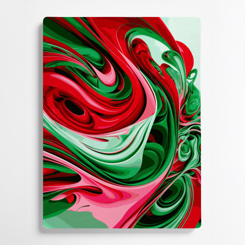 Digital Abstraction 67 Green Metal Wall Art, 14" H x 11" W
