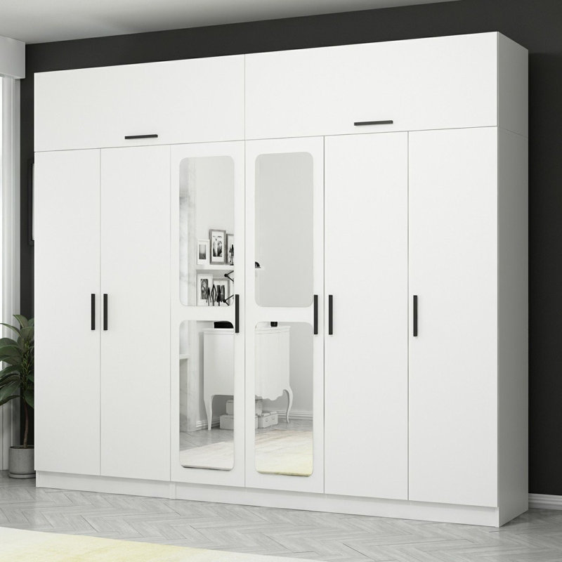Elina Manufactured Wood Wardrobe, 255cm H x 315cm W x 52cm D