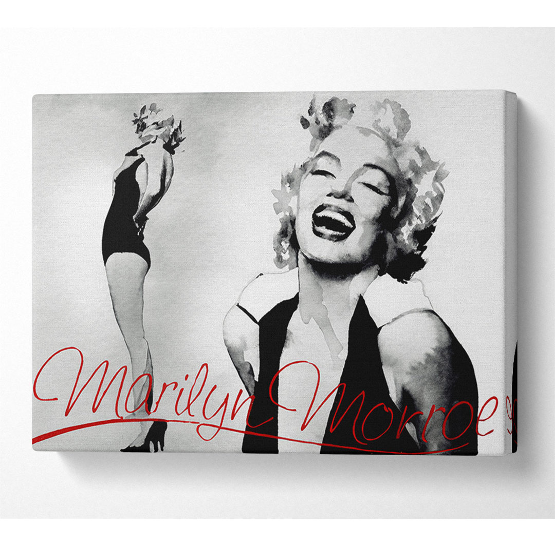 Marilyn Monroe B N W Rot - Kunstdrucke auf Leinwand