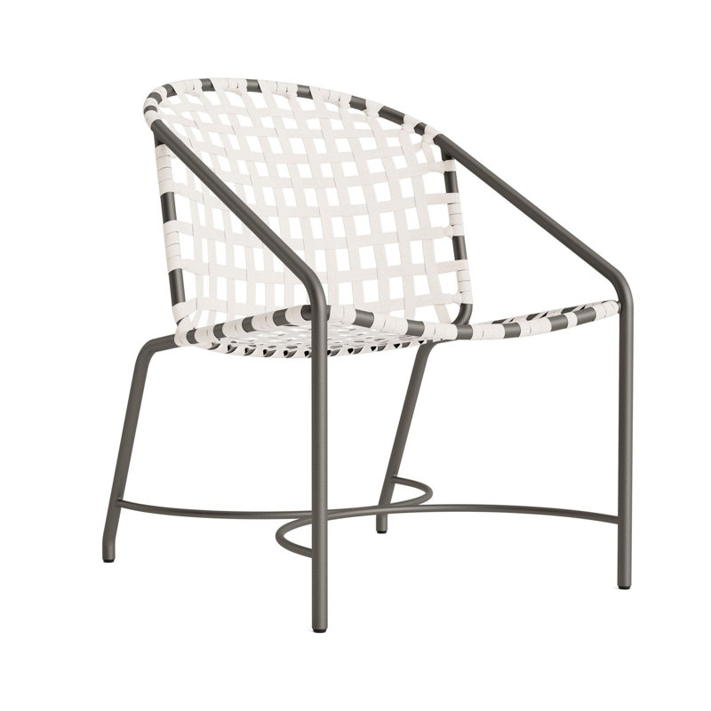 Kantan Outdoor Lounge Chair, Mica/White Suncloth Lace
