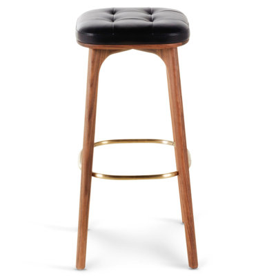 Utility Upholstered Stool with Solid Wood Frame