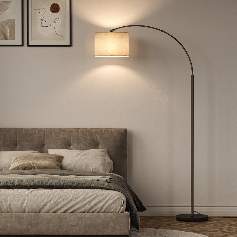 Nalayiah 74.4'' Arc/Arched Floor Lamp, Matte Black