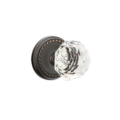 Double Dummy Diamond Crystal Knob with Rope Rose