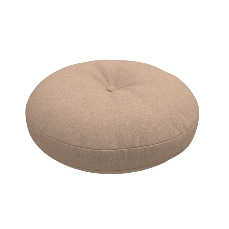 Indoor/Outdoor Throw Pillow, 20 Inch Round Cushion Cover with Insert, Beige, Round 20"