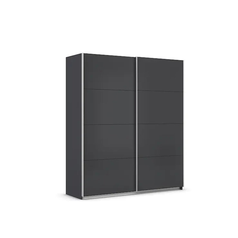 Caracas 3 Door Manufactured Wood Wardrobe, Classic, 210cm H x 181cm W x 62cm D, Grey Metallic