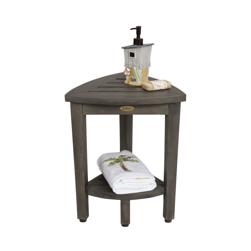 Banc de douche CoastalVogue Oasis, Gris, H 19 po x l 15 po x P 15 po