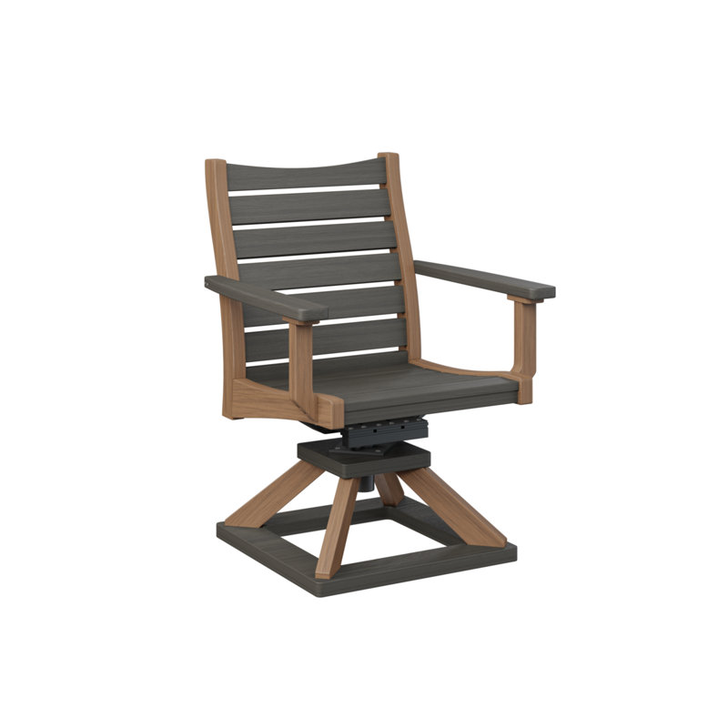 Bristol Outdoor Dining Armchair, Dark Gray/Antique Mahogany