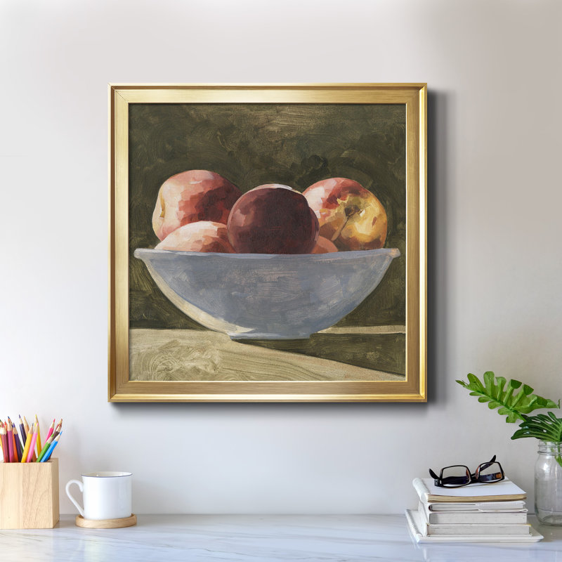 1_Bowl of Peaches II - reproduction encadrée de qualité supérieure - prête à être accrochée, H 34,5 po x l 34,5 po x P 1,5 po