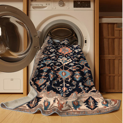 Tapis persan gris lavable à la machine