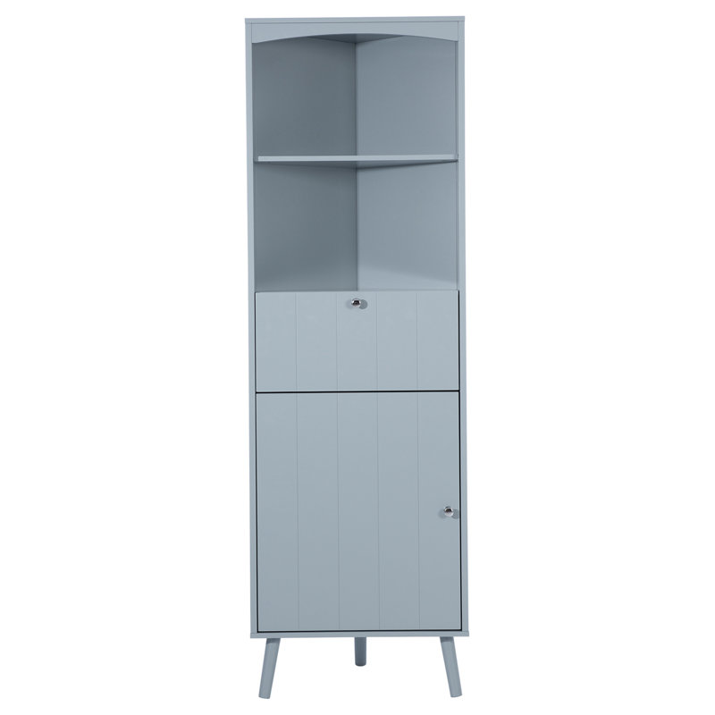 Armoire de coin de salle de bain élégante Triangle, Bleu